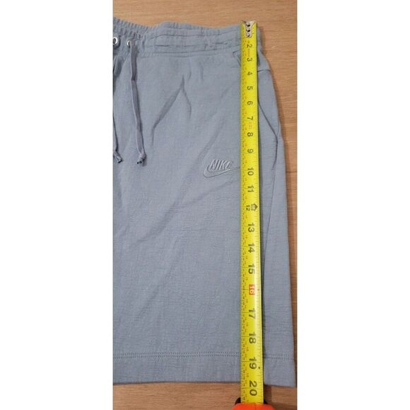 Nike Fleece Shorts Size Large Men's Blue Shorts 8' in Inseam Nike Swoosh Logo - Picture 9 of 12